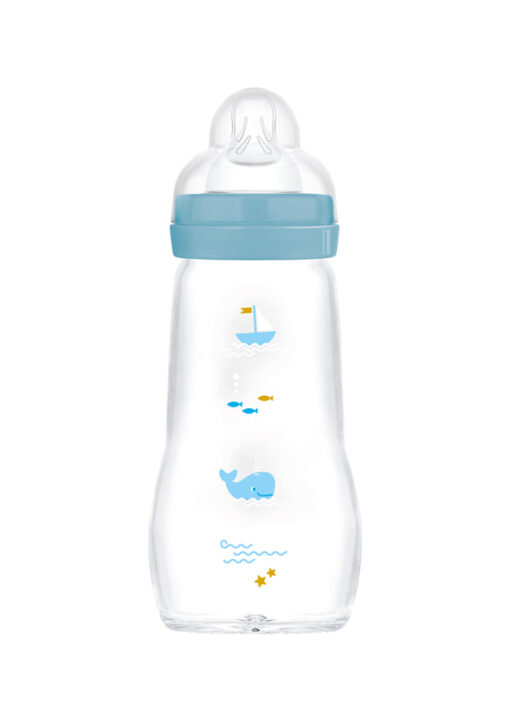 MAM Feel Good Γυάλινο Μπιμπερό 2+ Μηνών Αγόρι 260ml 1 MAM Feel Good Γυάλινο Μπιμπερό 2+ Μηνών Αγόρι 260ml
