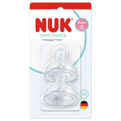 NUK First Choice Θηλή Σιλικόνης Flow Control 6+ Μηνών 2Τεμάχια