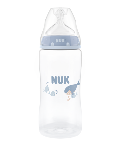 Nuk First Choice Μπιμπερό Πλαστικό Θηλή Σιλικόνης Medium 3+ Μηνών Με Δείκτη Ελέγχου Θερμοκρασίας Μπλε 300ml