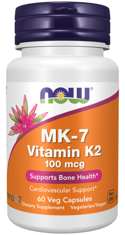 NOW Foods MK-7 Vitamin K2 100 mcg 60 Φυτικές Κάψουλες