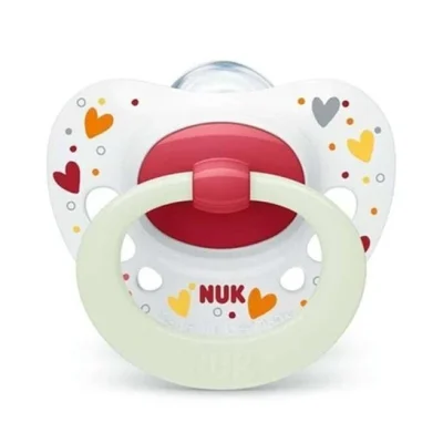 NUK Signature Night Πιπίλα Σιλικόνης 6-18 Μηνών Κόκκινο 1 Τεμάχιο