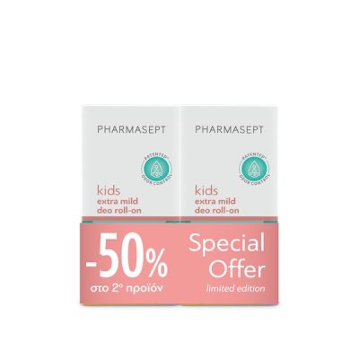 Pharmasept KIDS Extra Mild Deo Roll-On 50ml 2 Τεμάχια με Έκπτωση 50% στο 2ο Προϊόν