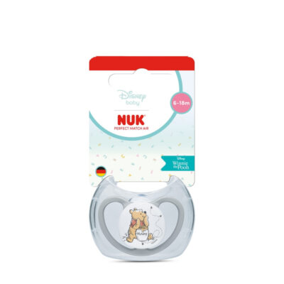 NUK Perfect Match Air Disney Πιπίλα Σιλικόνης με Θήκη 6-18 Μηνών Winnie the Pooh 1 Τεμάχιο