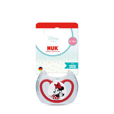 NUK Perfect Match Air Disney Πιπίλα Σιλικόνης με Θήκη 6-18 Μηνών Minnie 1 Τεμάχιο
