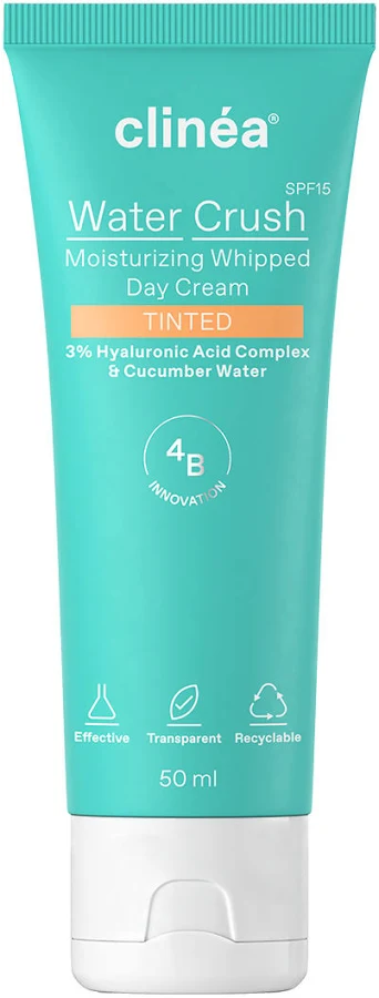 Clinea Water Crush Tinted SPF 15 Ενυδατική Κρέμα με Χρώμα 50ml