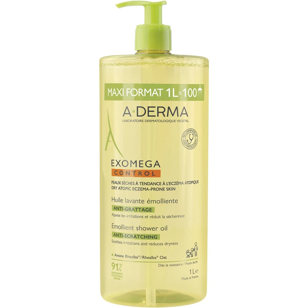 A-DERMA  Exomega Control Μαλακτικό Έλαιο Καθαρισμού κατά του Αισθήματος Κνησμού 1lt