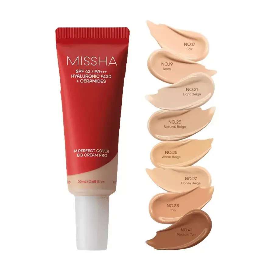 Missha  M Perfect Cover BB Cream Ex SPF42 No21 Light Beige 50ml - Image 2