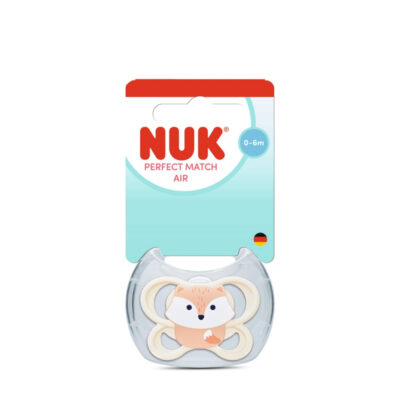 NUK Perfect Match Air Πιπίλα Σιλικόνης με Θήκη 0-6 Μηνών Fox 1 Τεμάχιο