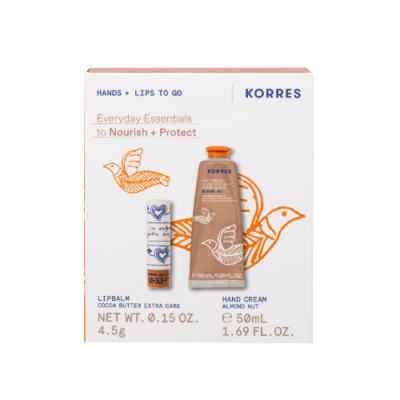 Korres Almond Nut Κρέμα Χεριών 50ml & Lipbalm με άρωμα Βούτυρο Cocoa 4.5g