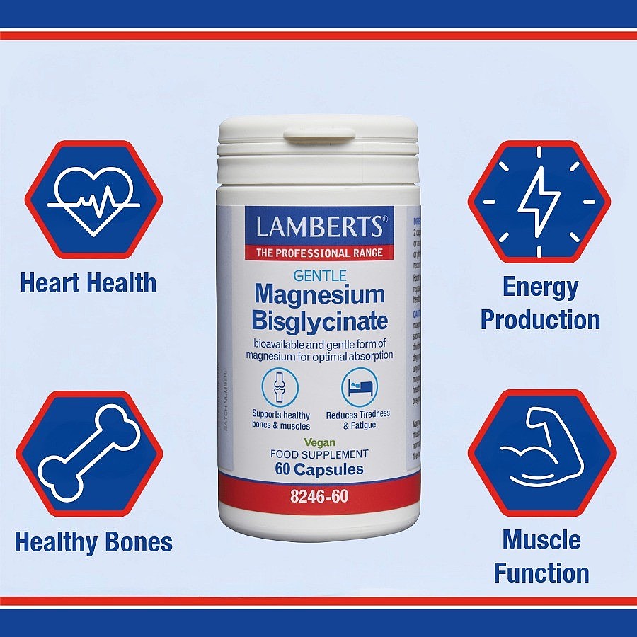 Lamberts Gentle Magnesium Bisglycinate 60 Κάψουλες 4 Lamberts Gentle Magnesium Bisglycinate 60 Κάψουλες - Image 4