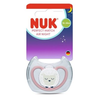 Αρχική 14 NUK Perfect Match Air Night Πιπίλα Σιλικόνης με Θήκη 18-36 Μηνών Sheep 1 Τεμάχιο