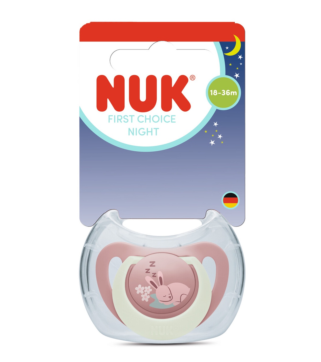 NUK First Choice Night Πιπίλα Σιλικόνης με Θήκη 18-36 Μηνών Bunny 1 Τεμάχιο 1 NUK First Choice Night Πιπίλα Σιλικόνης με Θήκη 18-36 Μηνών Bunny 1 Τεμάχιο