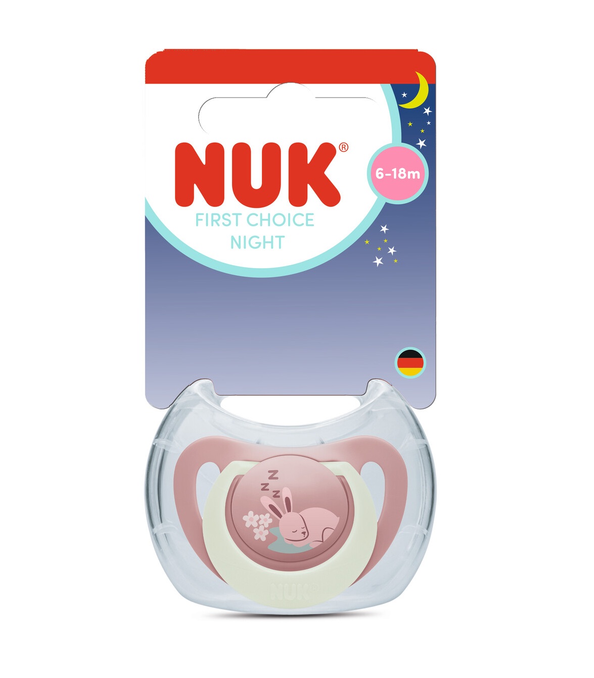 NUK First Choice Night Πιπίλα Σιλικόνης με Θήκη 6-18 Μηνών Bunny 1 Τεμάχιο 1 NUK First Choice Night Πιπίλα Σιλικόνης με Θήκη 6-18 Μηνών Bunny 1 Τεμάχιο