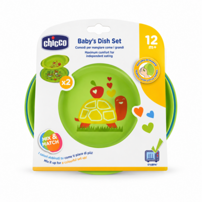 Αρχική 12 Chicco Baby's Dish Set Πιάτο & Μπολ 12m+ Πράσινο 2 Τεμάχια