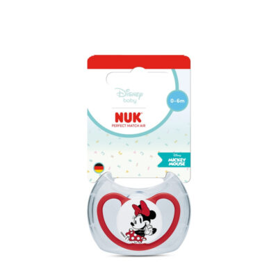 NUK Perfect Match Air Disney Πιπίλα Σιλικόνης με Θήκη 0-6 Μηνών Minnie 1 Τεμάχιο