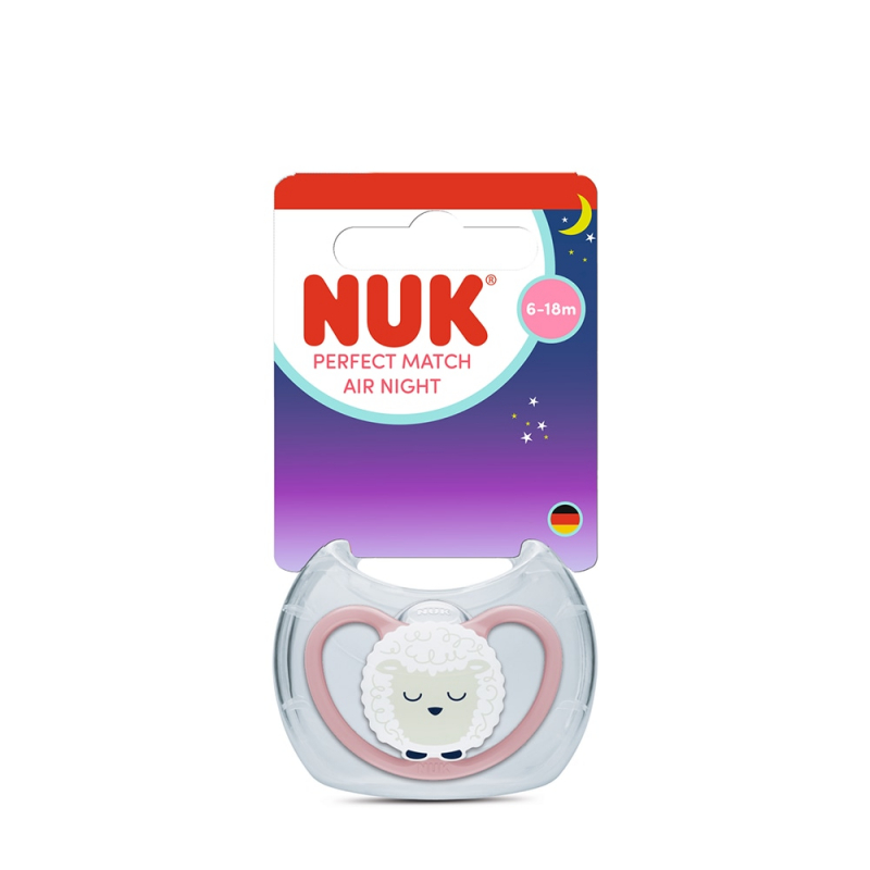 NUK Perfect Match Air Night Πιπίλα Σιλικόνης με Θήκη 6-18 Μηνών Sheep 1 Τεμάχιο 1 NUK Perfect Match Air Night Πιπίλα Σιλικόνης με Θήκη 6-18 Μηνών Sheep 1 Τεμάχιο
